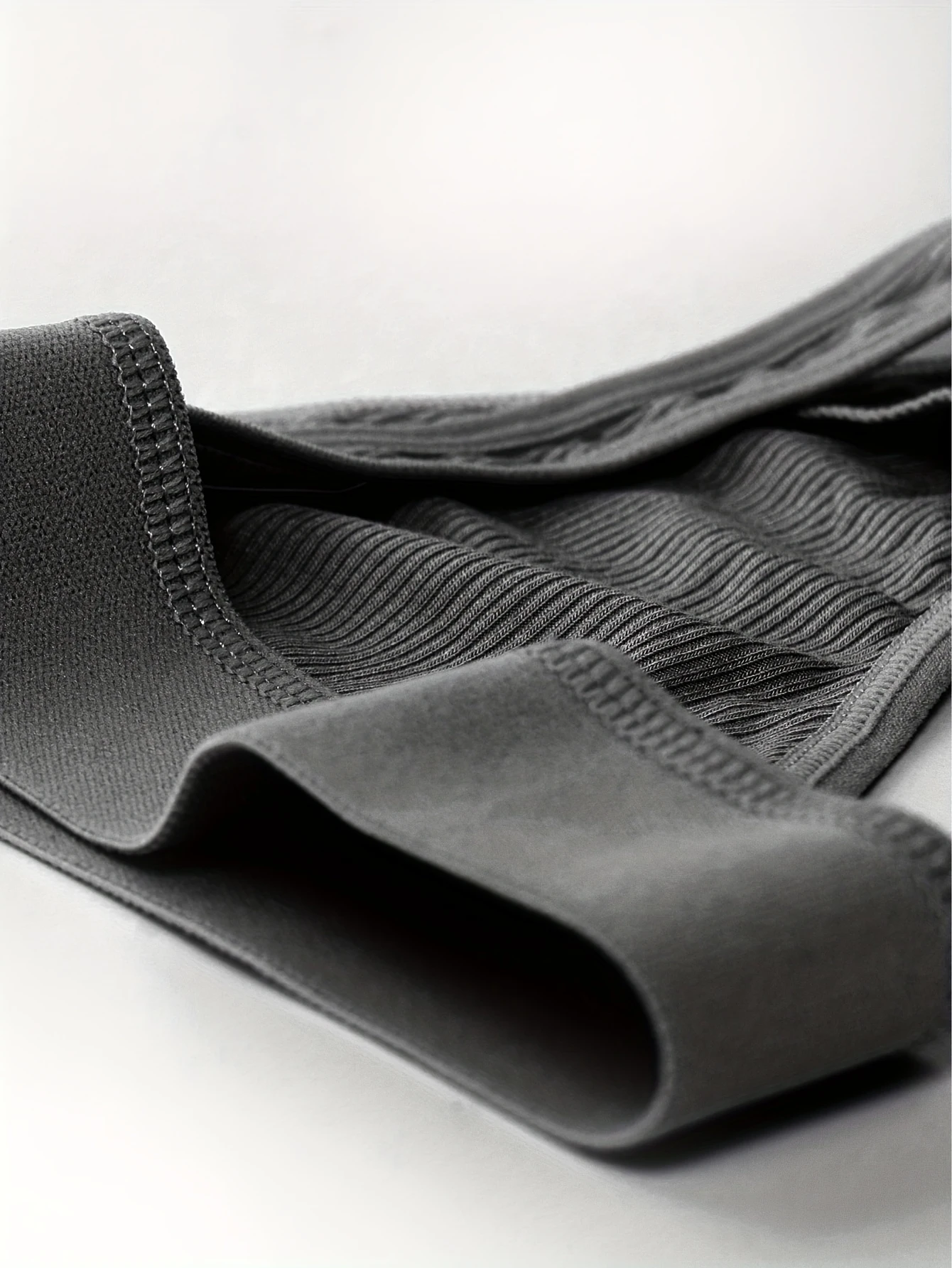 Women's Mid-Rise Seamless Ribbed Thong - Black No-Show Knitted Panties 4 Women's Mid-Rise Seamless Ribbed Thong - Black No-Show Knitted Panties - Image 4