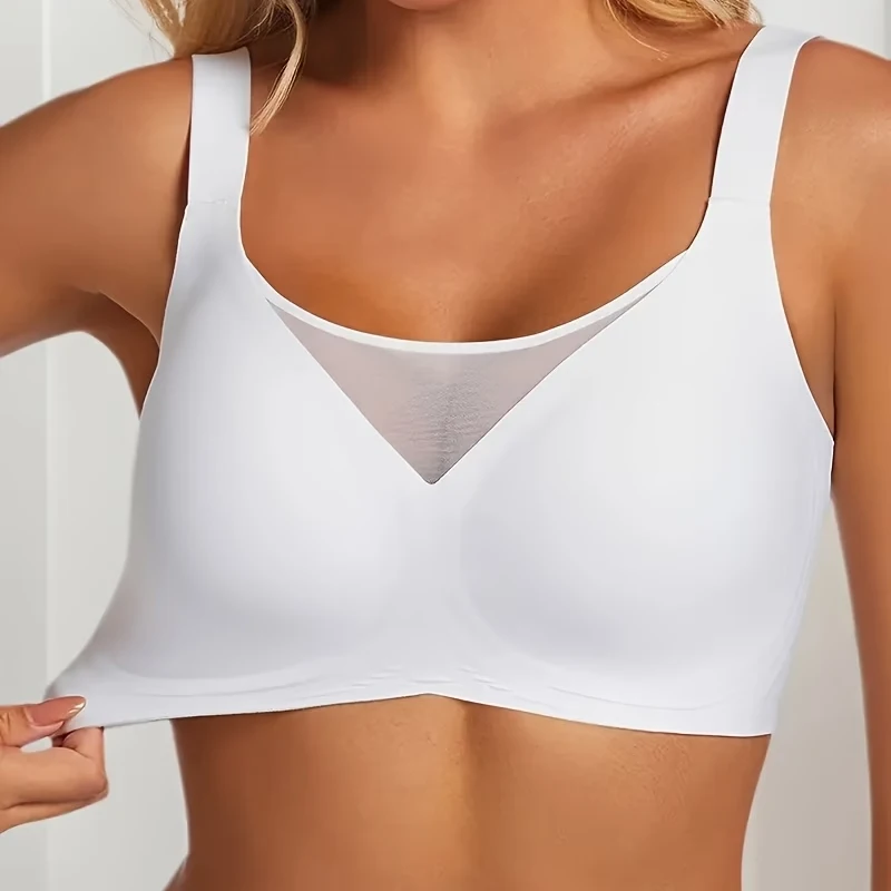 Women’s Lace Bra Soft Comfortable 360° Jelly Strip Support Seamless T-Shirt Bra with Wave Mesh Trim Adjustable Straps Wireless Luxury Lingerie 7 Women’s Lace Bra Soft Comfortable 360° Jelly Strip Support Seamless T-Shirt Bra with Wave Mesh Trim Adjustable Straps Wireless Luxury Lingerie - Image 7