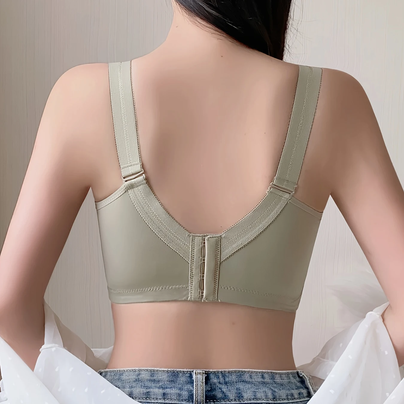 Four-Button Women'S Breathable Floral Lace Bow Full-Cup Bra 10 Four-Button Women'S Breathable Floral Lace Bow Full-Cup Bra - Image 10