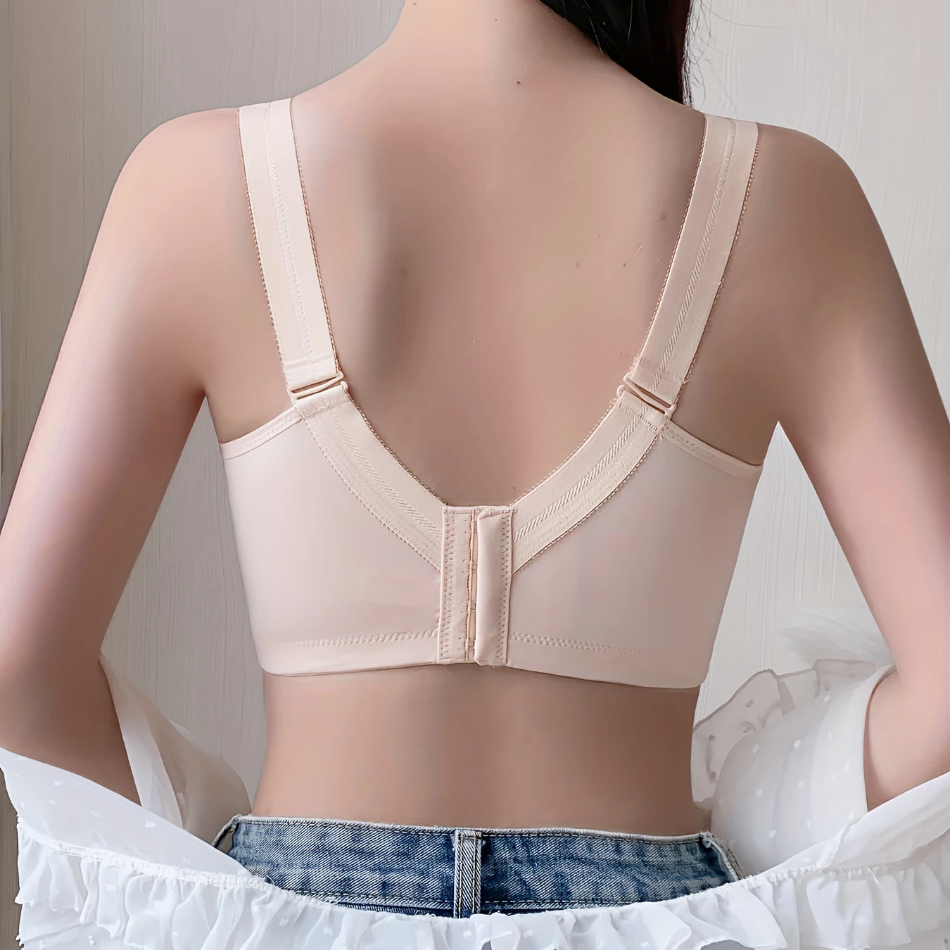 Four-Button Women'S Breathable Floral Lace Bow Full-Cup Bra 15 Four-Button Women'S Breathable Floral Lace Bow Full-Cup Bra - Image 15