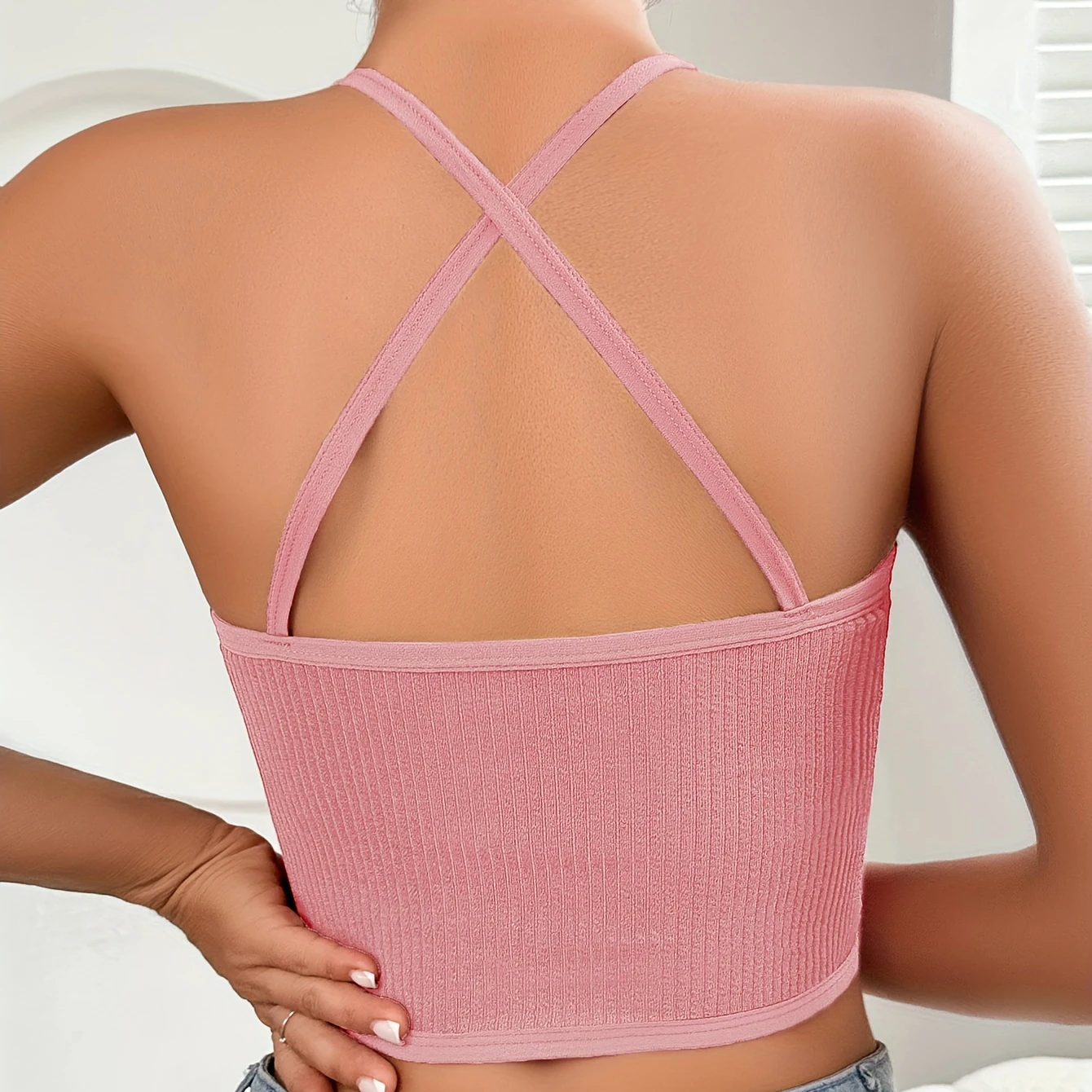 Sexy Mesh Vest Slim Fit Cross Strap Hanging Neck Top - Layering Base for External/Internal Wear - Sleeveless Mature Style Blouse, 18 Sexy Mesh Vest Slim Fit Cross Strap Hanging Neck Top - Layering Base for External/Internal Wear - Sleeveless Mature Style Blouse, - Image 18